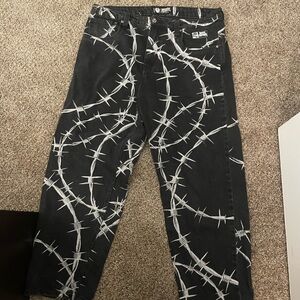 Broken Promises Barbed Wire Denim Jeans Size 36